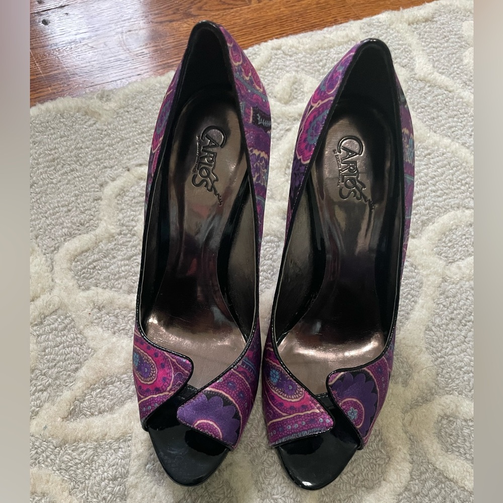 Carlos Santana peep toe heels